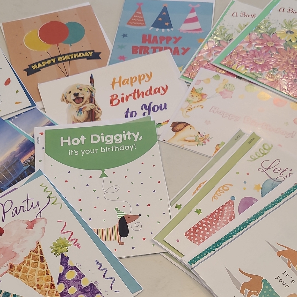 Assorted Birthday Greeting Cards Set